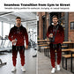 💎 -50% sur Ensemble de Survêtement Dégradé pour Homme！💎 Design Fondu Noir-Rouge, Sweat à Capuche & Pantalon de Jogging pour Sport & Style Urbain✨