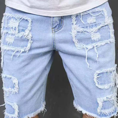 💎 -50% sur Short en Jean Déchiré pour Homme！💎 Design Usé & Effiloché, Mélange de Coton Respirant pour un Look Urbain✨