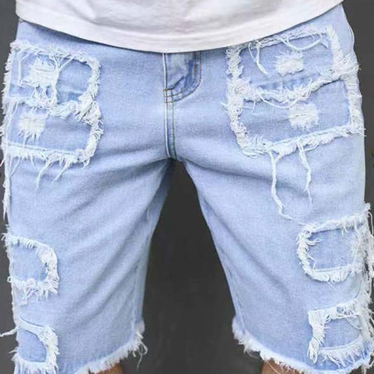 💎 -50% sur Short en Jean Déchiré pour Homme！💎 Design Usé & Effiloché, Mélange de Coton Respirant pour un Look Urbain✨