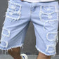💎 -50% sur Short en Jean Déchiré pour Homme！💎 Design Usé & Effiloché, Mélange de Coton Respirant pour un Look Urbain✨