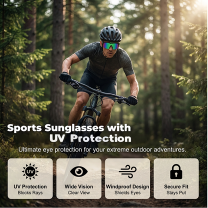 🕶️ PROMO LIMITÉE 50% DE RÉDUCTION ! 💥 Lunettes Sport UV400 Unisexe – Protection Totale, Anti-Éblouissement, Confort Ergonomique ✨