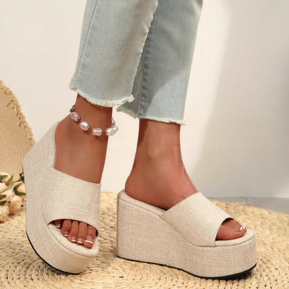 👡⏰ 50% DE RÉDUCTION ! Sandales Compensées à Plateforme & Bout Ouvert – Enfiler Facile, Confort Maxi & Antidérapantes pour l'Été ☀️