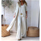 🌸 50% DE RÉDUCTION ! Ensemble 3 Pièces Femme – Caraco, Pantalon Large & Long Cardigan Élégant 👗
