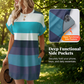 👗 PROMO LIMITÉE 50% DE RÉDUCTION ! ✨ Robe Rayée Femme – Poches, Coupe Relax, Color Block ✨