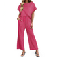 👚 OFFRE SPÉCIALE : 50% DE RÉDUCTION ! 🍂 Ensemble Deux Pièces Rayé pour Femme – Pantalon Large, Ceinture Élastique & Tissu Doux ✨