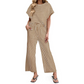 👚 OFFRE SPÉCIALE : 50% DE RÉDUCTION ! 🍂 Ensemble Deux Pièces Rayé pour Femme – Pantalon Large, Ceinture Élastique & Tissu Doux ✨