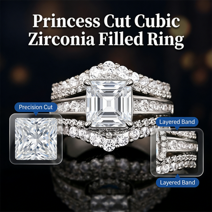 💍 Soldes 2026 — Plus de 32 000 vendus!✨ Bague Zircone Cubique Taille Princesse – Éclat Radieux 🌟