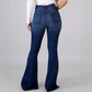 👖 50% DE RÉDUCTION ! Jean Taille Haute Déchiré Évasé pour Femme – Coupe Flatteuse, Denim Élastique & Style Bohème ✨🌸