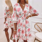 🌸 PROMO LIMITÉE 50% DE RÉDUCTION ! 💥 Robe Trapèze Florale Col V – Légère, Smockée, Ourlet Volanté ✨