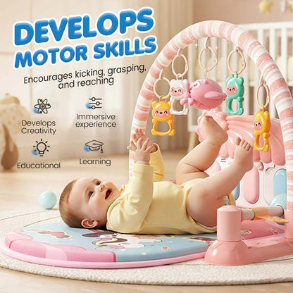 🎹 50% DE RÉDUCTION ! ✨ Tapis Musical 3-en-1 pour Bébé – Avec Piano, Jouets Suspendus & Arche en Mousse 🍼
