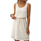 🎀 50% DE RÉDUCTION ! ✨ Robe Femme sans Manches en Maille Gaufrée – Cordon de Serrage & Doublure Douce 🍂