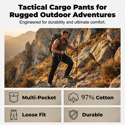 🪖 PROMO LIMITÉE 50% DE RÉDUCTION ! ✨ Pantalon Cargo Tactique – Multi-Poches, Tissu Coton Élastique ✨