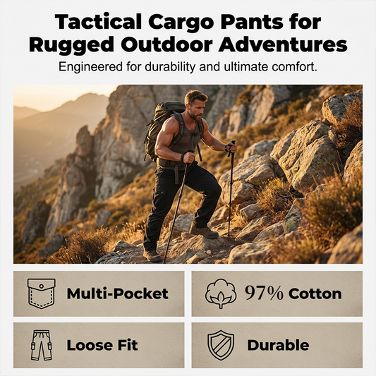 🪖 PROMO LIMITÉE 50% DE RÉDUCTION ! ✨ Pantalon Cargo Tactique – Multi-Poches, Tissu Coton Élastique ✨