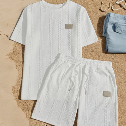 🩳 PROMO LIMITÉE 50% DE RÉDUCTION ! ✨ Ensemble 2 Pièces Homme – T-shirt & Short, Tissu Doux, Style Minimaliste ✨