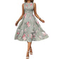 👗 50% DE RÉDUCTION ! 🌸 Robe Décontractée sans Manches – Buste Élastiqué, Jupe à Étages, Imprimé Floral ✨