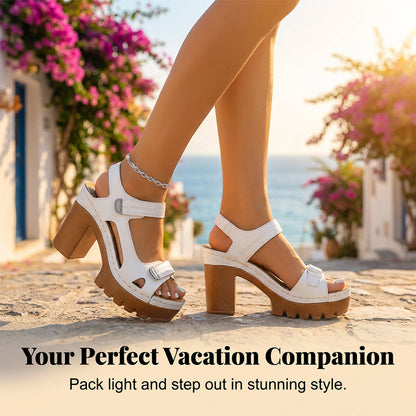 👡 OFFRE FLASH : 50% DE RÉDUCTION ! ☀️ Sandales à Plateforme pour Femme – Boucles Velcro Réglables, Semelle Confortable & Antidérapante 🌊