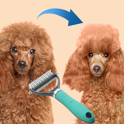 🐾 OFFRE SPÉCIALE : 50% DE RÉDUCTION ! ✨ Brosse de Toilettage Double Face pour Chiens & Chats – 2 Côtés, Manche Ergonomique & Facile à Nettoyer 🐶