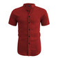 👔 PROMO LIMITÉE 50% DE RÉDUCTION ! ✨ Chemise d'Été pour Homme – Col Montant, Tissu Texturé, Coupe Décontractée ☀️