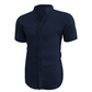 👔 PROMO LIMITÉE 50% DE RÉDUCTION ! ✨ Chemise d'Été pour Homme – Col Montant, Tissu Texturé, Coupe Décontractée ☀️
