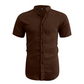 👔 PROMO LIMITÉE 50% DE RÉDUCTION ! ✨ Chemise d'Été pour Homme – Col Montant, Tissu Texturé, Coupe Décontractée ☀️
