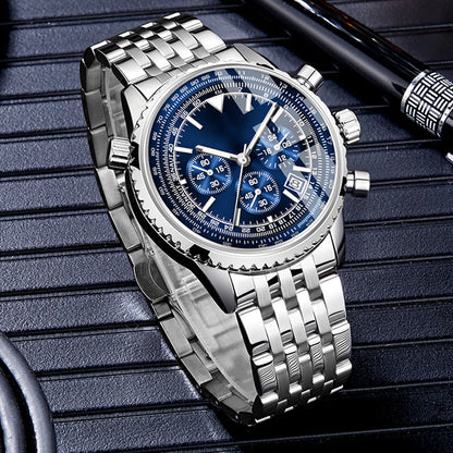 ⌚ PROMO FLASH 50% DE RÉDUCTION ! ✨ Montre Homme Classique Multifonction – Chronographe, Étanche 30M, Cadeau Idéal 💼
