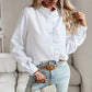 👚 PROMO FLASH : 60% DE RÉDUCTION ! 🌸 Chemisier Femme avec Col Montant & Bordures Volantées – Tissu Léger, Style Romantique & Polyvalent ✨