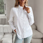 👚 PROMO FLASH : 60% DE RÉDUCTION ! 🌸 Chemisier Femme avec Col Montant & Bordures Volantées – Tissu Léger, Style Romantique & Polyvalent ✨