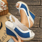 👡 PROMO LIMITÉE 50% DE RÉDUCTION ! 🌸 Sandales Compensées à Bout Ouvert – Tige PU Respirante, Semelle Anti-Dérapante 🌴
