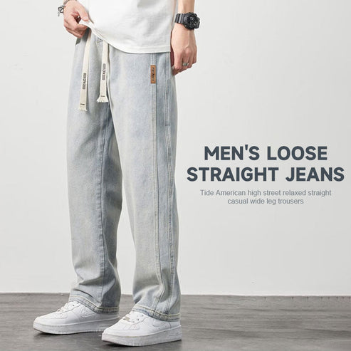 👖 PROMO LIMITÉE 50% DE RÉDUCTION ! ✨ Jeans Droits Amples pour Hommes – Léger, Respirant, Taille Basse ✨