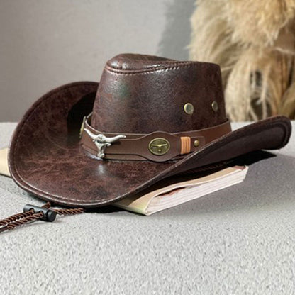 🎉 Soldes 2026 — Plus de 36 000 ventes !🤠 Chapeau de Cowboy Vintage à Large Bord & Lanière 🌵
