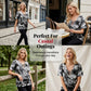 👚 PROMO LIMITÉE 50% DE RÉDUCTION ! 💥 T-shirt Femme Tie-Dye – Col V Lacets, Coupe Ample, Respirant ✨