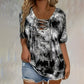 👚 PROMO LIMITÉE 50% DE RÉDUCTION ! 💥 T-shirt Femme Tie-Dye – Col V Lacets, Coupe Ample, Respirant ✨
