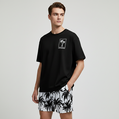 👕 PROMO LIMITÉE 50% DE RÉDUCTION ! ✨ Ensemble Homme – T-shirt & Short, Imprimé Palmier, Coupe Détendue 🌴
