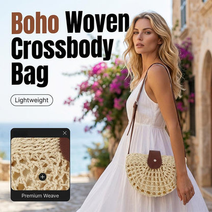 👜 PROMO LIMITÉE 50% DE RÉDUCTION ! ✨ Sac Bandoulière Tissé – Boho, Main, Poche, Réglable ⏰