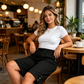👖 PROMO LIMITÉE 50% DE RÉDUCTION ! ✨ Pantalon Capri Femme – Taille Élastique, Coupe Genou, Confort 🌿