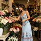 🌸 PROMO LIMITÉE 50% DE RÉDUCTION ! ✨ Robe sans Manches Col V – Imprimé Floral, Fente Latérale, Ligne A 👗
