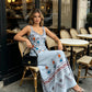 🌸 PROMO LIMITÉE 50% DE RÉDUCTION ! ✨ Robe sans Manches Col V – Imprimé Floral, Fente Latérale, Ligne A 👗