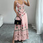 🌸 PROMO LIMITÉE 50% DE RÉDUCTION ! ✨ Robe sans Manches Col V – Imprimé Floral, Fente Latérale, Ligne A 👗