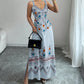 🌸 PROMO LIMITÉE 50% DE RÉDUCTION ! ✨ Robe sans Manches Col V – Imprimé Floral, Fente Latérale, Ligne A 👗