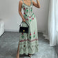 🌸 PROMO LIMITÉE 50% DE RÉDUCTION ! ✨ Robe sans Manches Col V – Imprimé Floral, Fente Latérale, Ligne A 👗