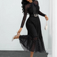🎀 NOUVEAUTÉ 2026 - 50% DE RÉDUCTION ! ✨ Robe Mi-Longue Élégante – À Pois, Ceinture Lacets ✨