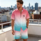 🎉 Soldes 2026 — Plus de 44 000 ventes !🌴 Ensemble 2 pièces chemise hawaïenne et short pour homme 🍹