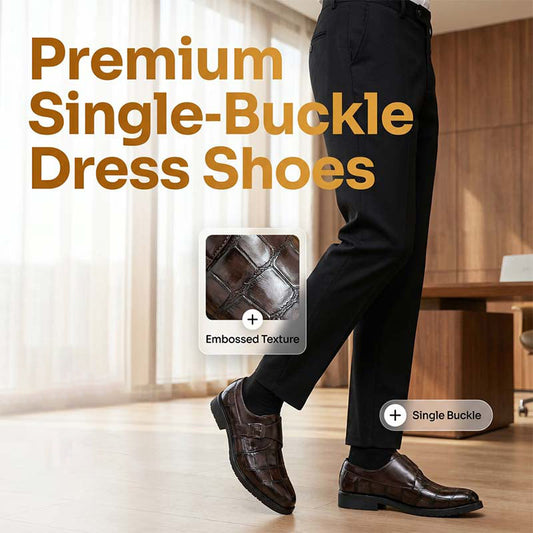 👞 PROMO LIMITÉE 50% DE RÉDUCTION ! ✨ Chaussures Homme à Boucle Unique – Simili Cuir Croco, Semelle Antidérapante 🤵