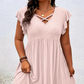 👗 PROMO LIMITÉE 50% DE RÉDUCTION ! ✨ Robe Femme Col V à Volants – Élégante, Cintrée, Polyvalent 🌸