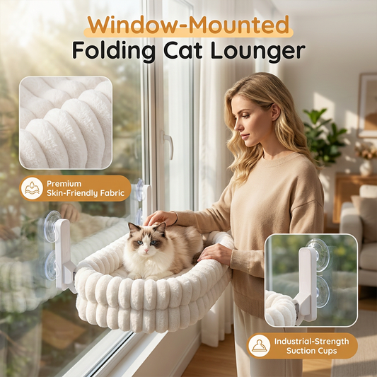 🐱 50% DE RÉDUCTION! 🪟 Hamac de fenêtre pliable – Ventouses solides & ultra‑doux ✨