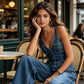 👖 PROMO LIMITÉE 50% DE RÉDUCTION ! 💥 Combinaison Jean Sans Manches Femme – Boutons Vintage, Coton Respirant, Jambes Larges ✨