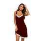 🌙 PROMO LIMITÉE 50% DE RÉDUCTION ! ✨ Chemise de Nuit Dentelle – Encolure en V, Soie, Confortable 🍃