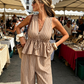🎉 Soldes 2026 — Plus de 27 000 vendues 👗 Ensemble Deux-Pièces Femme Peplum Rayures ✨