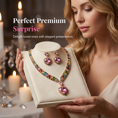 💎 PROMO LIMITÉE 50% DE RÉDUCTION ! ✨ Ensemble Collier & Boucles d'Oreilles Cœur – Étincelant, Léger, Polyvalent ✨
