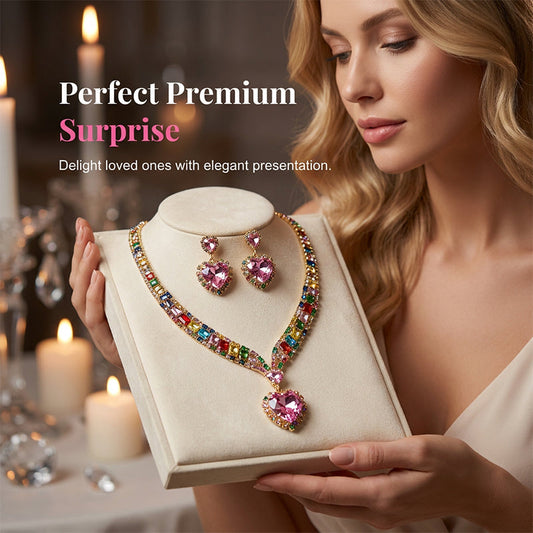 💎 PROMO LIMITÉE 50% DE RÉDUCTION ! ✨ Ensemble Collier & Boucles d'Oreilles Cœur – Étincelant, Léger, Polyvalent ✨